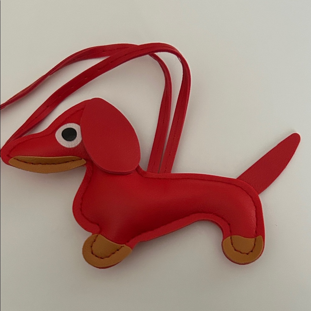 Colorful Dachshund Faux Leather Dog-Shaped Bag Charm - Picture 6 of 8